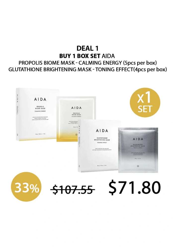 (BUY 1) AIDA PROPOLIS + (BUY 1) GLUTATHIONE MASK