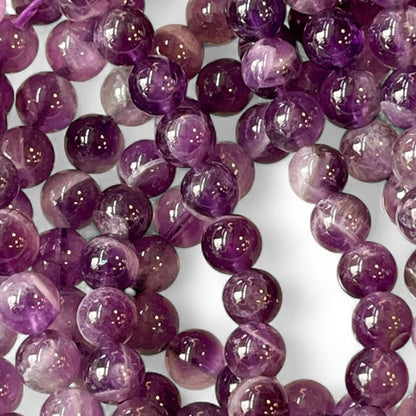 Amethyst 6mm Bead Strand – 14" Natural Crystal Beads for Jewelry Making & Spiritual Healing