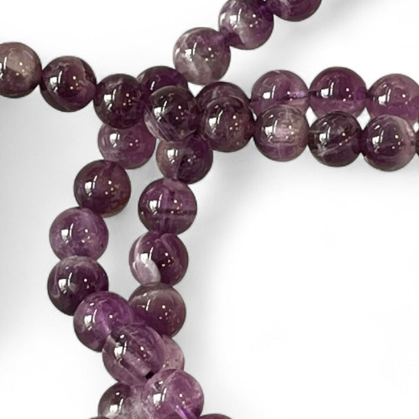 Amethyst 6mm Bead Strand – 14" Natural Crystal Beads for Jewelry Making & Spiritual Healing