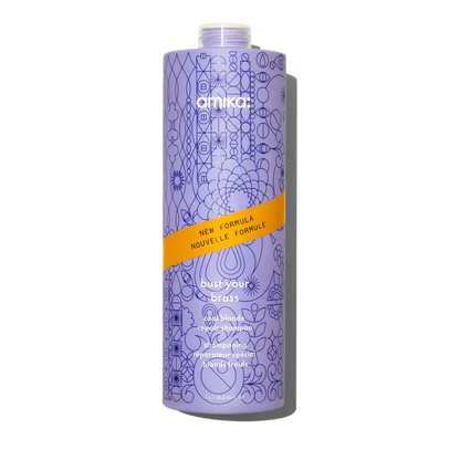 Amika Bust Your Brass Cool Blonde Repair Shampoo Salon Blissful -  liter