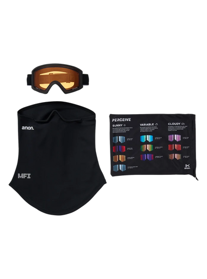 Product image of Anon Tracker 2.0 Goggles + MFI® Face Mask[Variant:Frame: Black, Lens: Amber (55% / S1)]