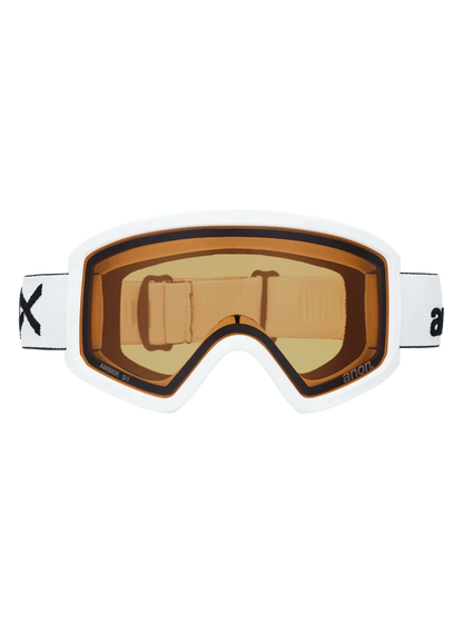 Product image of Anon Tracker 2.0 Goggles + MFI® Face Mask[Variant:Frame: White, Lens: Amber (55% / S1)]