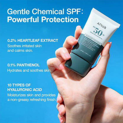 Anua Heartleaf Silky Moisture Sunscreen SPF50+ 1.69oz/ 50ml