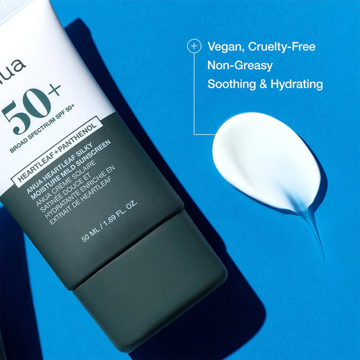 Anua Heartleaf Silky Moisture Sunscreen SPF50+ 1.69oz/ 50ml