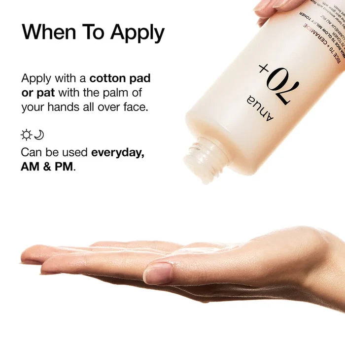 Anua Rice 70 Glow Milky Toner 250ml – Skin Care | Korean Skincare Canada - VGLE Beauty