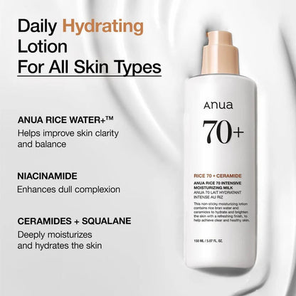 Anua Rice 70 Intensive Moisturizing Milk 150ml Anua
