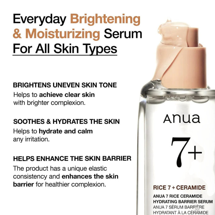 Anua Rice Ceramide 7 Hydrating Barrier Serum 50ml Anua
