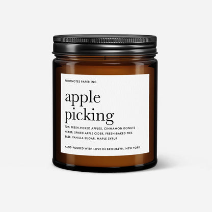 Apple Picking Candle | Fall Apple Candle - Footnotes Paper