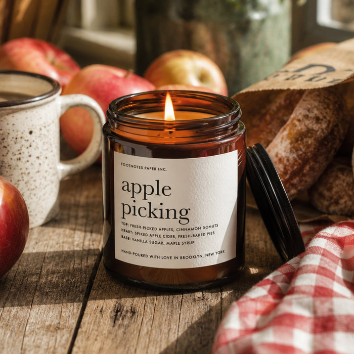 Apple Picking Candle | Fall Apple Candle - Footnotes Paper