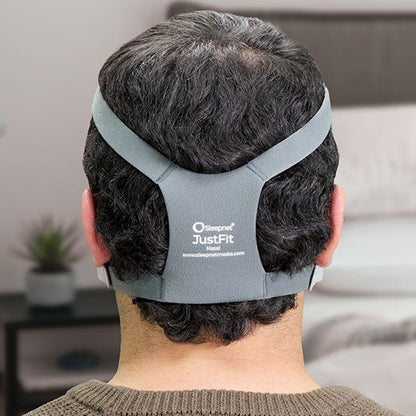 Back view of a man wearing an Aire Nasal CPAP Mask Headgear
