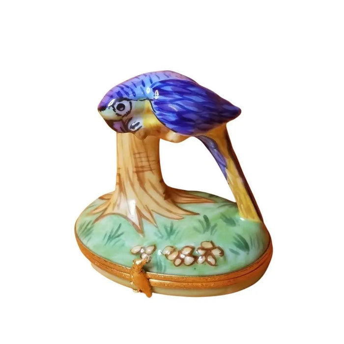 Blue Maccaw Porcelain Limoges bird birds French Trinket Box