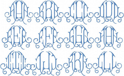 AUDRY MONOGRAM FONT 4 INCH SIZE