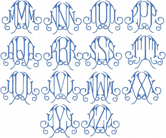 AUDRY MONOGRAM FONT 4 INCH SIZE