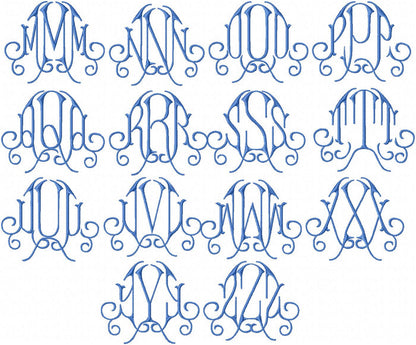 AUDRY MONOGRAM FONT 4 INCH SIZE