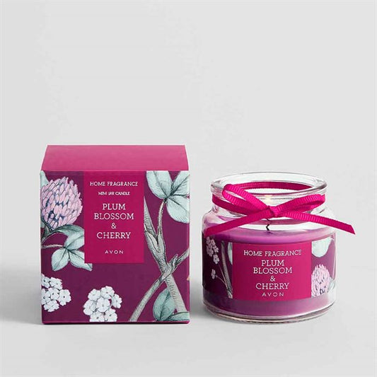 Avon Plum Blossom & Cherry Glass Jar Candle – 80g