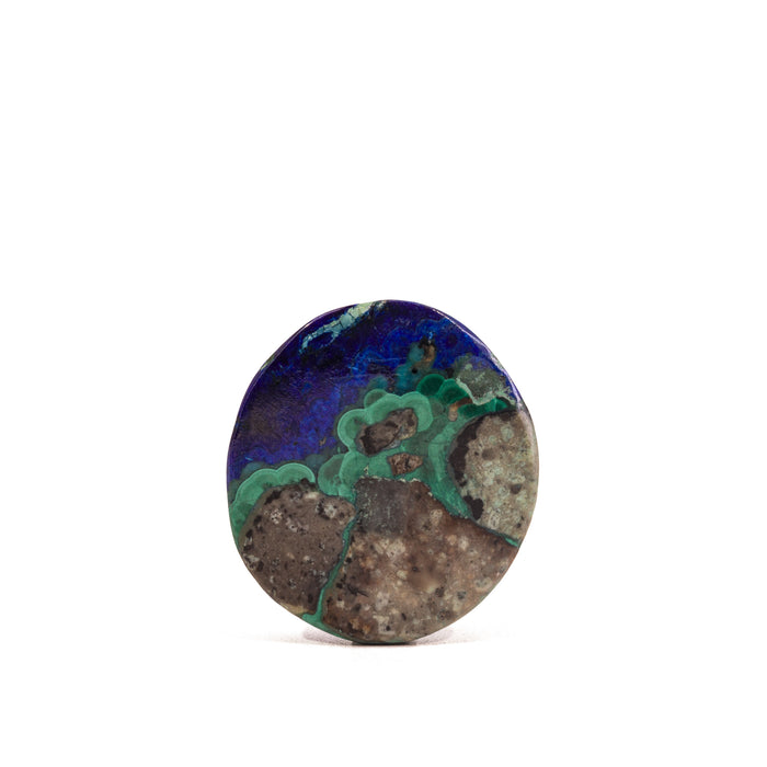 Azurite & Malachite 20.49 Carat Polished Crystal Cabochon
