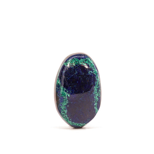 Azurite & Malachite 21.44 Carat Polished Crystal Cabochon