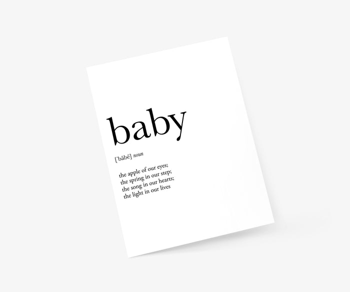 Baby Definition Baby Card | Footnotes Paper