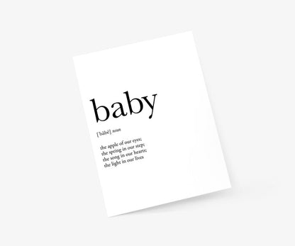 Baby Definition Baby Card | Footnotes Paper