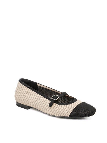 MISS ELASTIC Ballerina tessuto crema/nero 76541 CALPE-77