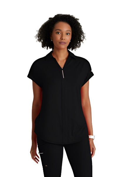 Barco One Performance Knit Engage Pro 2-Pocket Zip Neck Dolman Scrub Top