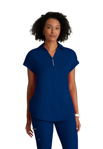 Barco One Performance Knit Engage Pro 2-Pocket Zip Neck Dolman Scrub Top