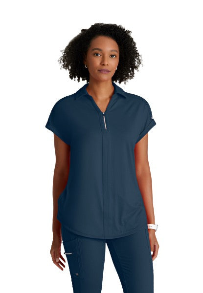 Barco One Performance Knit Engage Pro 2-Pocket Zip Neck Dolman Scrub Top