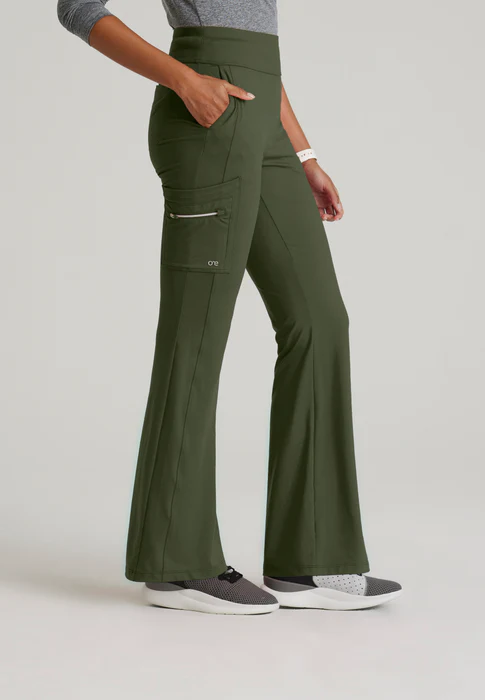 Barco One Performance Knit Sprint High Rise Flare Leg Scrub Pants