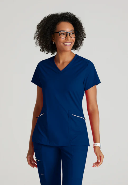 Barco One Performance Knit Victory 2-Pocket V-Neck Scrub Top