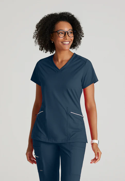 Barco One Performance Knit Victory 2-Pocket V-Neck Scrub Top
