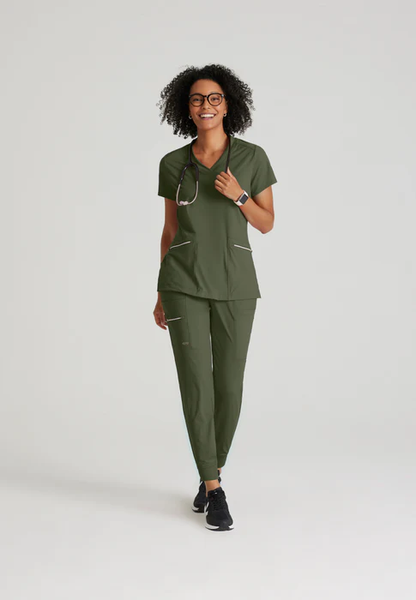 Barco One Performance Knit Victory 2-Pocket V-Neck Scrub Top