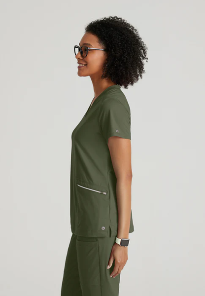 Barco One Performance Knit Victory 2-Pocket V-Neck Scrub Top