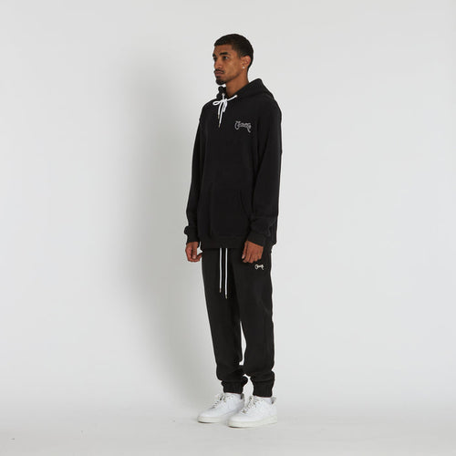 BASIC SCRIPT POLAR FLEECE TRACK PANTS