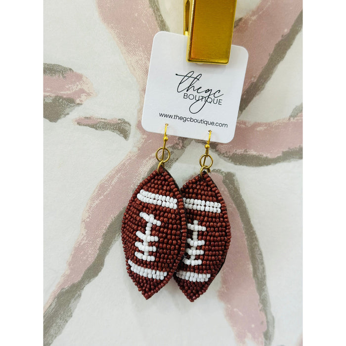 Beaded Football Earring