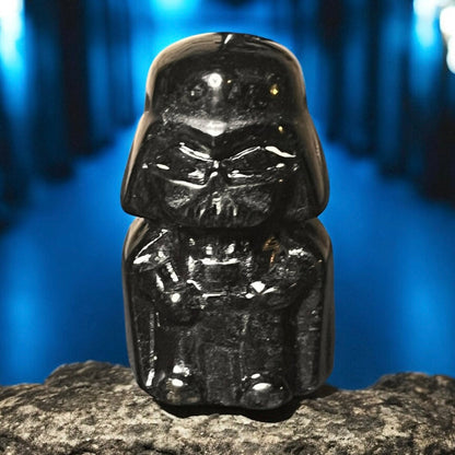 Black Obsidian Darth Vader carving 1-inch crystal figurine