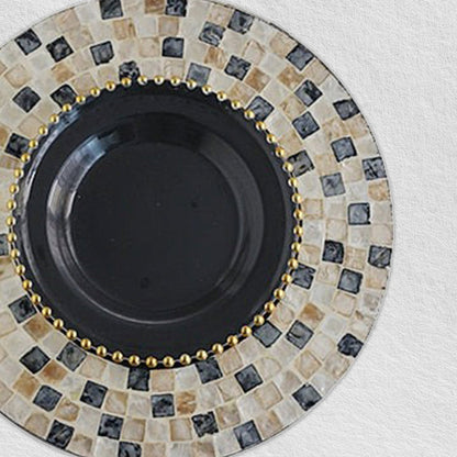 Black Plaid Gold Pearl Under Plates