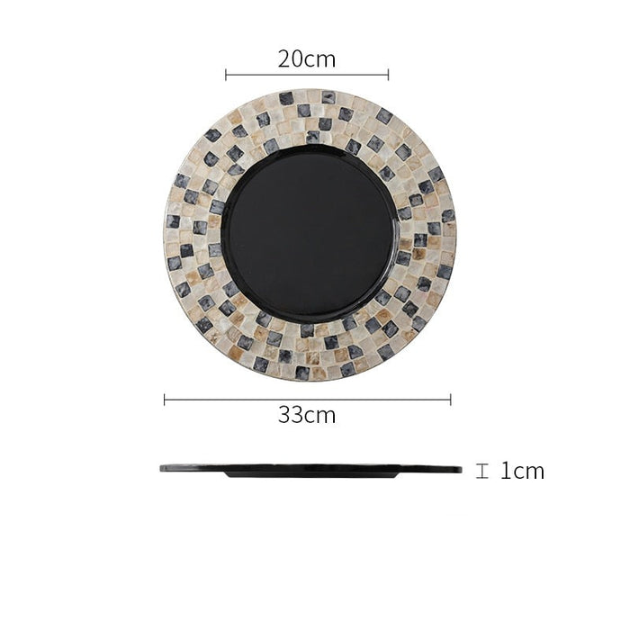 Black Plaid Pearl Under Plates