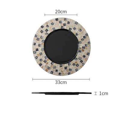 Black Plaid Pearl Under Plates