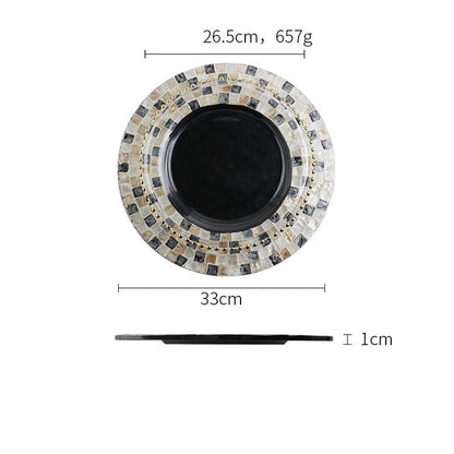 Black Stripe Pearl Under Plates