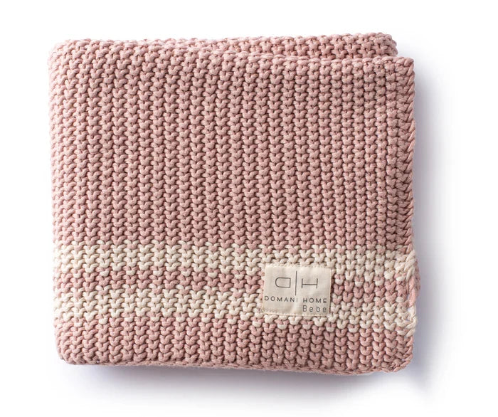 blanket chunky stripe - blush shell