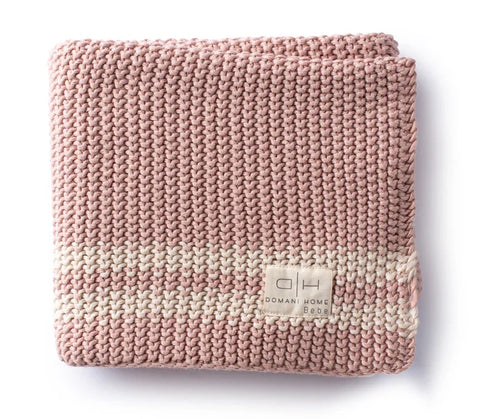 blanket chunky stripe - blush shell