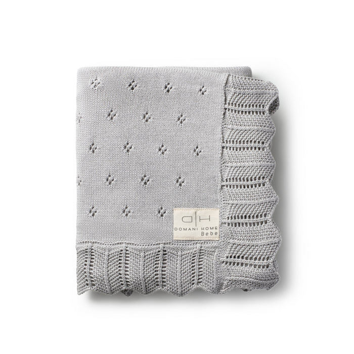 blanket scalloped pointelle knit - nimbus cloud