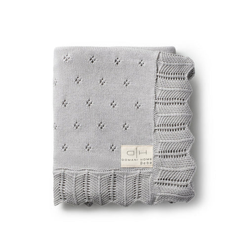 blanket scalloped pointelle knit - nimbus cloud