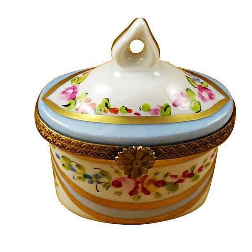 Blue Crown Top limoges box Porcelain Limoges French Trinket Box