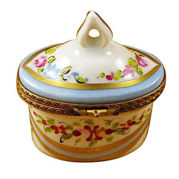 Blue Crown Top limoges box Porcelain Limoges French Trinket Box