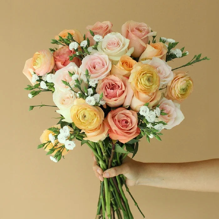 Blushing Peach Centerpieces Close Up - Image