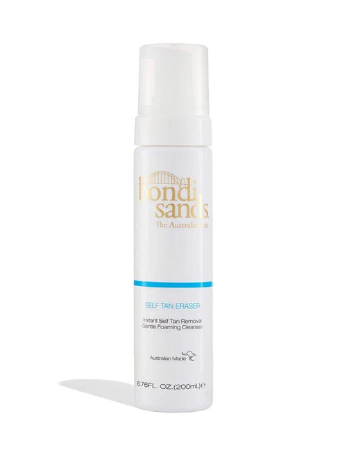 Bondi Sands Self Tan Eraser in 200mL bottle, beauty product for removing self-tan, with clear packaging and branding.