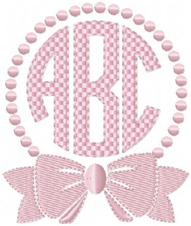 Bottom Bow Circle Monogram Frame - Fits 2,2.5,3, 3.5, and 4 inch Size Letters