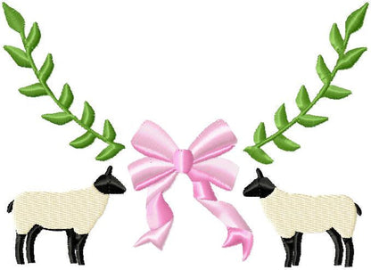 Bows Lambs and Laurel Monogram Frame