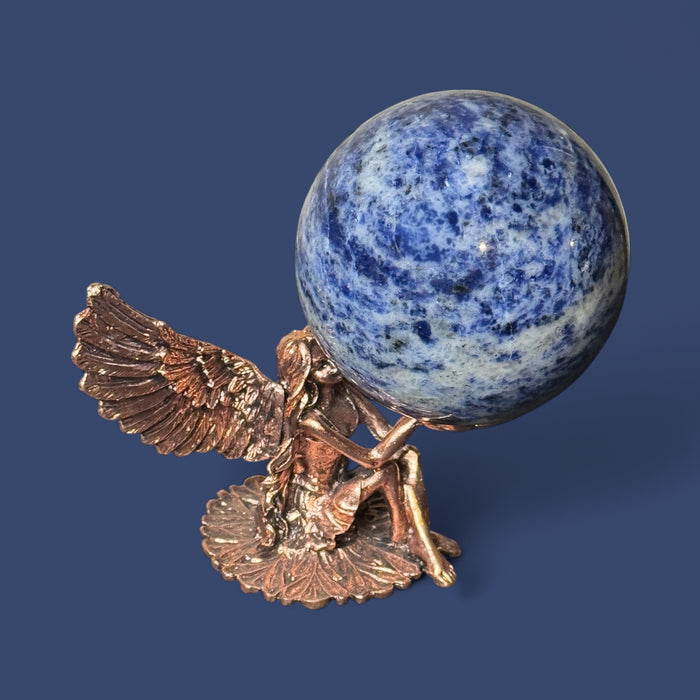 Brazilian Sodalite sphere 440g polished crystal for meditation and intuition - Raven's Cauldron 6 N Sandusky St. Delaware, OH 43015